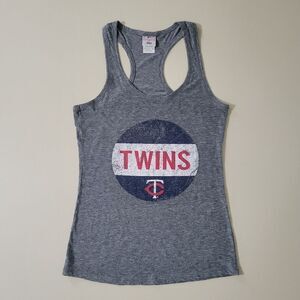 Genuine Merchandise Women's MLB Minnesota Twins Gray Racerback Tank Top